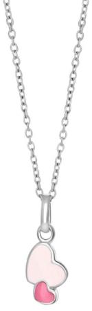 Silverhalsband med emaljhjärtan